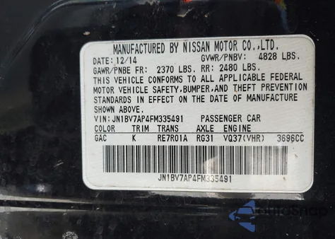 2015 Infiniti Q50 Premium/Sport из США, поврежденный, VIN JN1BV7AP4FM335491